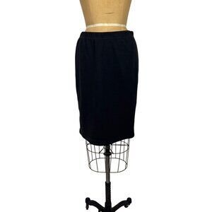 Vintage 90s Mini Skirt Womens Small Solid Black Stretch Waist Neiman Marcus